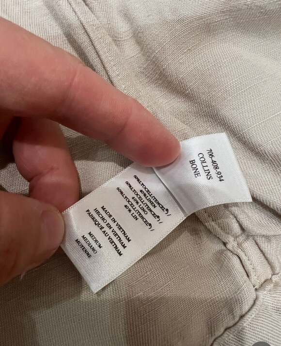 Rails Collins Utility Military Jacket in Bone Bone Linen Blend Size Medium - Picture 9 of 11